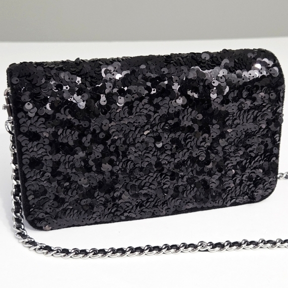 TORY BURCH BRITTEN SEQUIN CONVERTIBLE CROSSBODY BAG FORMAL EVENING CLUTCH - Picture 6 of 12